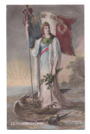 Le Triomphe Du Droit - Bonne Année 1916 - Le Drapeau Français De Marianne Tue L'Aigle Allemand - Casque à Pointe Au Sol - Patriotiques