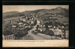 Künstler-AK Giesshübl, Ortsansicht Mit Hauptstrasse Und Panoramablick  - Other & Unclassified