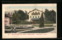 AK Gumpoldskirchen, Gasthaus Restauration-Meierei Richardhof J. Fritz Mit Anlagen Und Kutsche  - Other & Unclassified