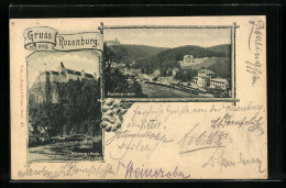 AK Rosenburg, Ortsansicht Von Osten, Ortsansicht Mit Burg Von Westen  - Other & Unclassified