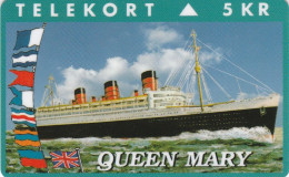 Denmark, KP 109, Queen Mary, Steamship, Mint, Only 2500 Issued, Flag, 2 Scans. - Denmark
