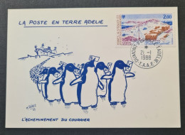 TAAF, Timbre Numéro 127 Oblitéré De Terre Adélie Le 28/1/1988. - Cartas & Documentos