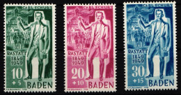 Französische Zone Baden 50-52 Postfrisch #NL374 - Other & Unclassified