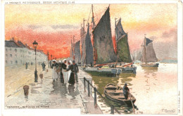 CPA Carte Postale Belgique Ostende Barques De Pêche Illustration  Début 1900 VM80873 - Oostende