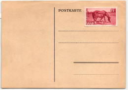 Saarland 265 Auf Postkarte Tag Des Pferdes, Ungestempelt #NL451 - Sonstige & Ohne Zuordnung