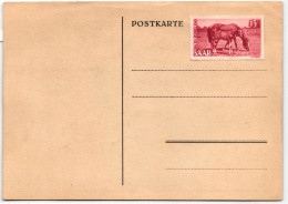 Saarland 265 Auf Postkarte Tag Des Pferdes, Ungestempelt #NL451 - Andere & Zonder Classificatie