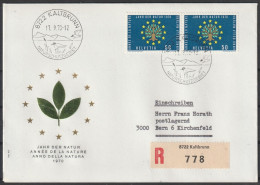 Schweiz: 1970, FDC R- Fernbrief In MeF, Mi. Nr. 932, Jahresereignisse: 40 C. Emblem Naturschutzjahr.  ESoStpl. KALTBRUNN - Cartas & Documentos