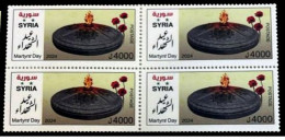 2024106; Syria; 2024; Block Of 4; Martyrs' Day Stamp; MNH** - Syrië