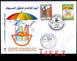 FDC/Année 2015-N°1708/1709 : Journée Mondiale Des Droits Du Consommateur - Algeria (1962-...)