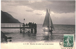 CPA Carte Postale Suisse Coucher De Soleil Sur Le Lac Léman 1908 VM80874 - Sonstige & Ohne Zuordnung