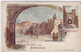 Gruss Aus Bethlehem Litho Schoembs Offenbach  Jerusalem Christ  Undivided Back Turkey - Palästina