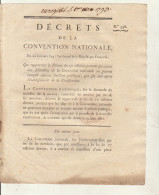 DECRET DE LA CONVENTION NATIONALE : Membre De La Convention Nationale Fonction Publique - Wetten & Decreten
