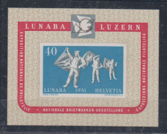 Switzerland Lunaba Luzern Mini Sheet Mi#Block 14 1951 MNH ** - Nuovi