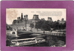 75 04 Paris 4e PARIS Pont D'Arcole Et L'Hôtel De Ville   Bateau Mouche  N° 4162 - Puentes