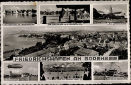 CPA Friedrichshafen Am Bodensee, Schlosskirche, Hafenbahnhof, Zeppelin, MS Schwaben - Sonstige & Ohne Zuordnung