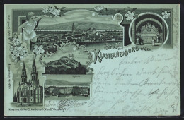 Mondschein-Lithographie Klosterneuburg B. Wien, Kaserne, Stiftskirche Fasselrutschen  - Other & Unclassified