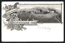 Lithographie Gaisbergspitze, Ortsansicht Mit Bergpanorama  - Sonstige & Ohne Zuordnung