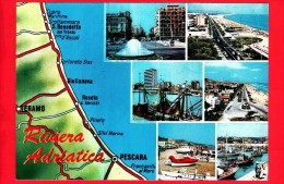 CARTOLINA – ITALIA - Abruzzo - Anni '80 - Riviera Adriatica - Vedute - Pineto, Silvi, Roseto, Giulianova, Pescara - Autres & Non Classés