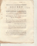 DECRET DE LA CONVENTION NATIONALE : Loi Sur Les Accaparements - Decreti & Leggi