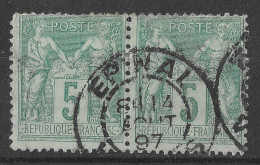 Lot N°72 N°75, Oblitéré Cachet A Date Double EPINAL VOSGES - 1876-1898 Sage (Type II)