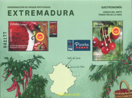 730066 MNH ESPAÑA 2024 GASTRONOMÍA. D.O. PROTEGIDAS. EXTREMADURA. CEREZA DEL JERTE. PIMENTÓN DE LA VERA. - Unused Stamps