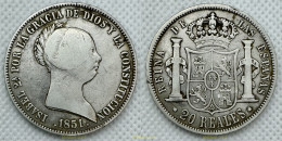 3908 ESPAÑA 1851 ISABEL II 20 REALES 1851 SEVILLA - Collezioni