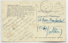 AMBULANT DE MOBILISATION BREST A PARIS 1° A 8.9.1939 SUR CARTE LE PUY DU FOU VENDEE INDICE 21 COTE 600€ RRR - Railway Post
