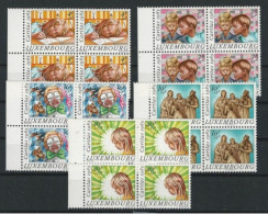 ● LUXEMBURG 1985 ֍ CARITAS ● Bambino E Natività ● N.°1088 /92 ** ● Quartine ️● Serie Completa ● Cat. 58 € ️ ● N. 426 ️● - Unused Stamps