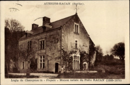 CPA Aubigné Racan Sarthe, Logis De Champmarin, Fassade, Geburtsort Des Dichters Racan - Other & Unclassified