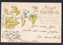 Die Besten GluckWunsche / Year 1900 / Long Line Postcard Circulated, 2 Scans - Autres & Non Classés