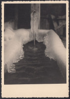 Dolomiti 1940 Acqua Scorre Nella Fontanella Ghiacciata Fotografia Vintage  - Lugares