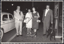 Montecatini Terme 1950, Passeggiata Di Notte Con Cani, Fotografia Vintage  - Lieux