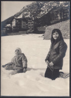 Valle D'Aosta 1960, Veduta Pittoresca, Bimbi Giocano Sulla Neve, Foto - Places