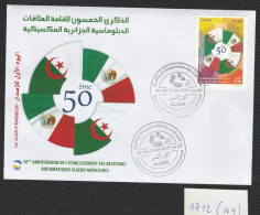 FDC/Année 2015-N°1712 : Algérie-Mexique : 50°Anniversaire Des Relations Diplomatiques      (n4) - Algérie (1962-...)