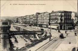 CPA Algier Algerier, Boulevard De La République, Aufzug - Andere & Zonder Classificatie