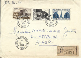 1  ---  PARIS BUREAU TEMPORAIRE N°1 Pour El Affroun (Algérie)  Recommandé - 1921-1960: Modern Period