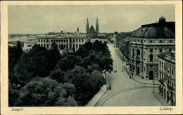 CPA Szeged Segedin Ungarn, Straßenpartie, Park, Amtsgebäude - Hongrie