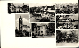 CPA Hévíz Ungarn, Kirche, Freibad, Detailansichten - Hongrie