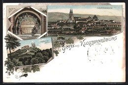 Lithographie Klosterneuburg, Leopoldsberg Mit Stiftskeller  - Autres & Non Classés