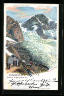 Künstler-Lithographie C. Steinmann: Eigergletscher, Station Der Jungfraubahn, Bergbahn  - Andere & Zonder Classificatie