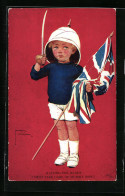 Künstler-AK Lawson Wood: Junge Mit Union Jack Als Soldat Verkleidet  - Wood, Lawson