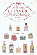 Porte Cartes Parfumées Publicitaires  L.T. PIVER - VOLT - FETICHE - PRINTANEL Avec La Carte Parfum VOLT - Oud (tot 1960)