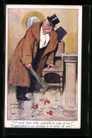 Künstler-AK Lawson Wood: Betrunkener Mann Hat Das Goldfischglas Zerbrochen  - Wood, Lawson