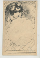 Illustrateur GASTON NOURY - Jolie Carte ART NOUVEAU Portrait Femme Avec éventail (Prop. Grande Roue De Paris) - Other & Unclassified