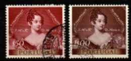 PORTUGAL  -   1953.  Y&T N° 797 / 798 Oblitérés.    Reine Dona Maria II - Used Stamps
