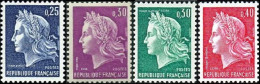 France N° 1535 +1536 + 1536A +1536B ** Marianne De Cheffer. La République Les 0f25, 0f30x 2_tp Et 0f40 - Unused Stamps