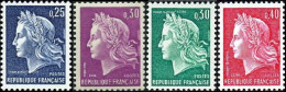 France N° 1535 +1536 + 1536A +1536B ** Marianne De Cheffer. La République Les 0f25, 0f30x 2_tp Et 0f40 - Neufs