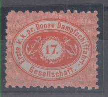 Austria Post Der Ersten K.k. Priv. Donau-Dampfschiffahrts-Gessellschaft 17 Kr Perforation 9 1/2 Mi#1B 1866/7 MH * - Nuovi