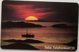Sweden 120 Mk. Chip Card -  Landscape In Sunset - Suède