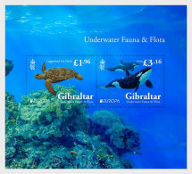Gibraltar 2024 Europa CEPT Underwater Fauna And Flora Set Of 2 Stamps In Block MNH - 2024